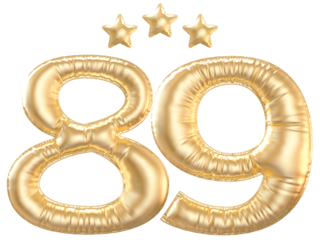 89 year anniversary number Gold