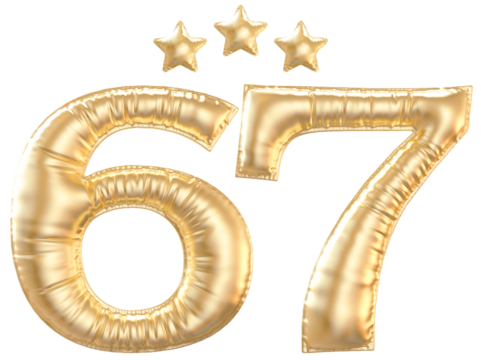 67 year anniversary number Gold