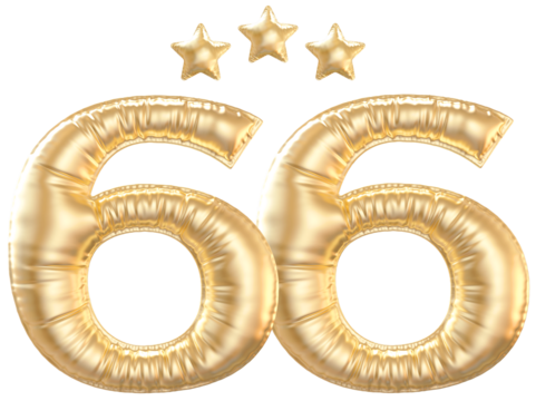 66 year anniversary number Gold