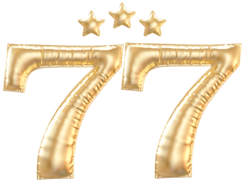77 year anniversary number Gold