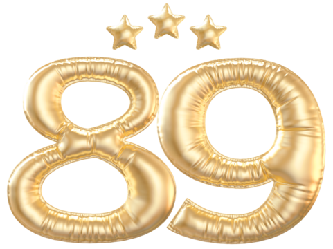 89 year anniversary number Gold