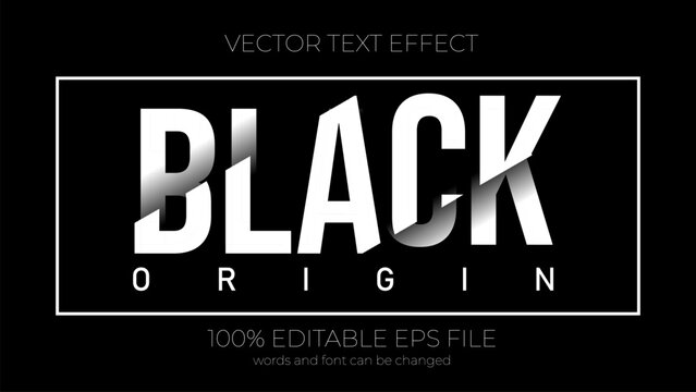 black editable text effect style, EPS editable text effect