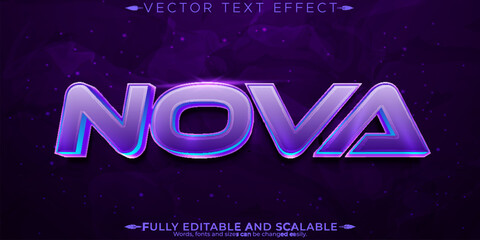 Nova space text effect, editable game and galaxy text style