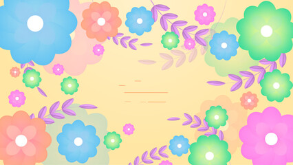 Flower of frame on color background