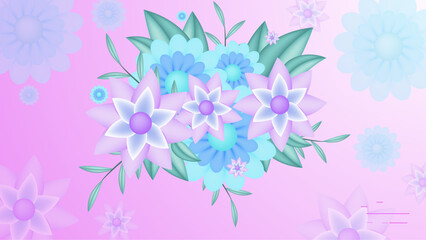 Fototapeta na wymiar Flower of frame on color background
