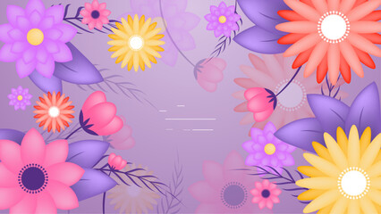 Flower of frame on color background