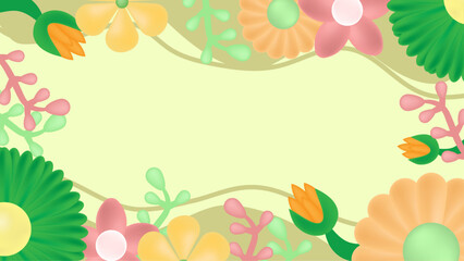 Fototapeta na wymiar Flower of frame on color background