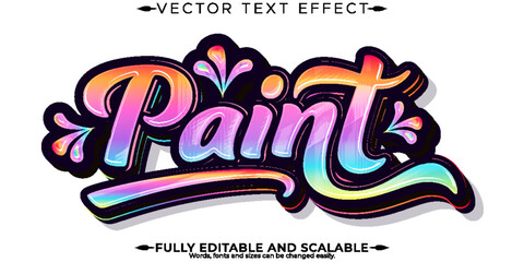 Paint stylish text effect, editable modern lettering typography font style © QuillArtistry