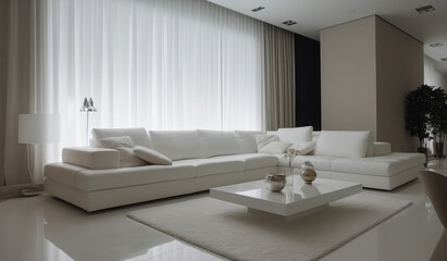 Fototapeta na wymiar modern house interior design, generative AI