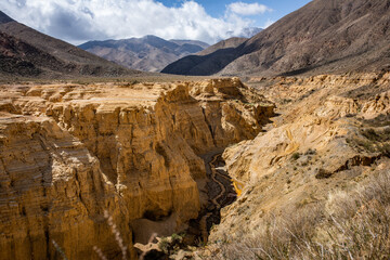 panoramic view of the ocre canyon in la rioja, argentina