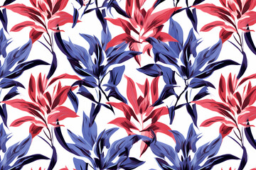 Graphical design pattern of summer flowers based on generative AI