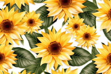 Graphical design pattern of summer flowers based on generative AI