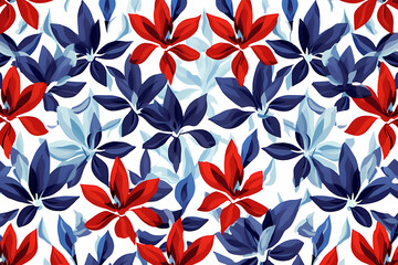 Graphical design pattern of summer flowers based on generative AI