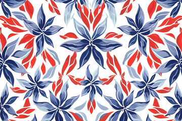 Graphical design pattern of summer flowers based on generative AI