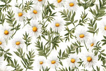 Graphical design pattern of summer flowers based on generative AI