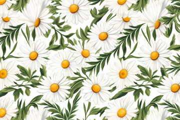 Graphical design pattern of summer flowers based on generative AI