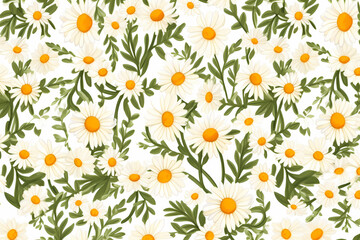 Graphical design pattern of summer flowers based on generative AI