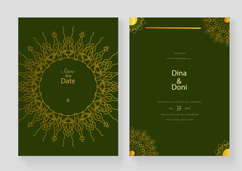 Mandala business card mandala background gold color design