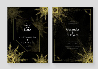 Luxury ornamental mandala design background in gold color