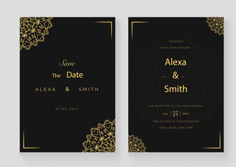 Golden ornamental business card template