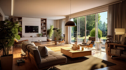 3D render Nature's Haven- A Serene Fusion of Living Room and Garden relax view for Tranquility and Harmonious Connection interior design.jpg