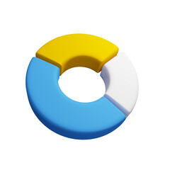 Donut chart 3d illustration