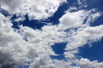Blue sky with clouds background.It's beautiful and natural.