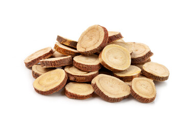 licorice slices isolated on white background.