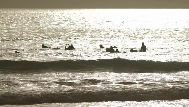 People surfing in the ocean