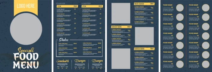 Fotobehang Elegant restaurant Food Menu Template, Restaurant cafe menu, template design, Set A4 menu editable vector format © AHvect