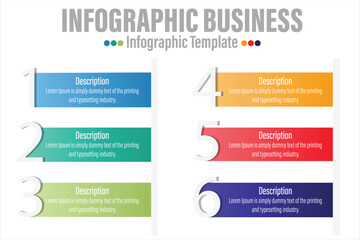 Abstract infographics number options template. Vector illustration. Can be used for workflow layout, diagram or banners with 6 options