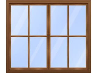 西洋風のレトロな両開きの窓　B　ブラウン ガラスあり
