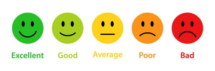 Smiley rating icon set