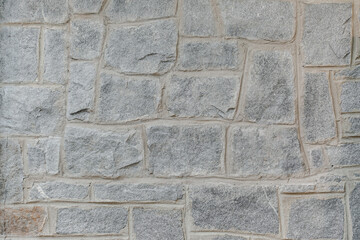 Gray Cobblestone Architecture Accent Wall Background with Real Stone in Residential Modern Interior 