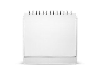 White blank paper desk spiral calendar, transparent background