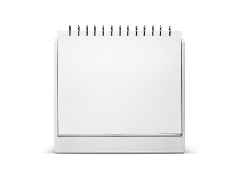 White blank paper desk spiral calendar, transparent background