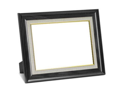 wooden desktop picture frame. transparent background
