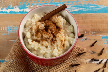 cup of canjica, typical food consumed in the Brazilian Festa Juninas