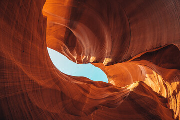 Antelope Canyon Landscape of Southwest Orange Red Rocks in Arizona Cave 