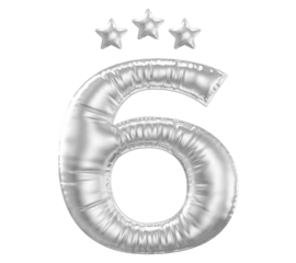 6 year anniversary number silver