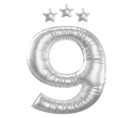 9 year anniversary number silver