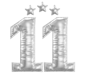 11 year anniversary number silver