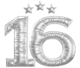 16 year anniversary number silver