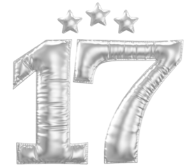 17 year anniversary number silver