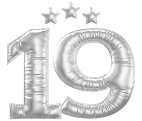 19 year anniversary number silver