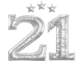 21 year anniversary number silver