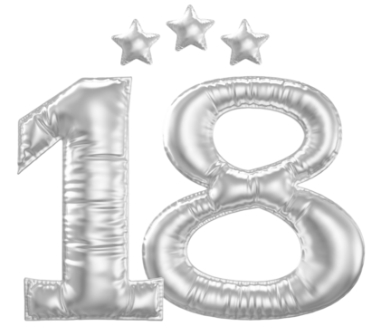 18 year anniversary number silver