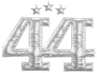 44 year anniversary number silver