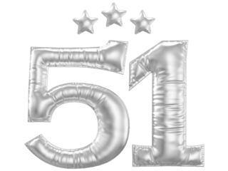 51 year anniversary number silver