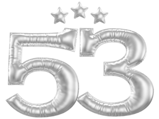 53 year anniversary number silver